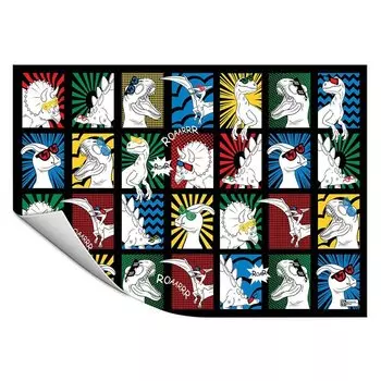 Клеенка для уроков труда "ДИНО-КОМИКС" 500*700мм, ПВХ 130мкм, подвес