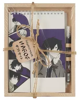 Книга для записей А5 60л "Аниме. Сиреневый" +ручка шариковая синяя, подар.уп.