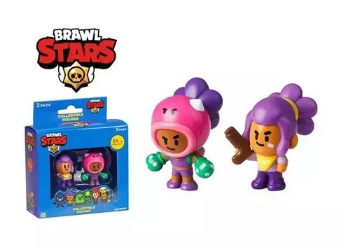 Коллекционные фигурки Brawl Stars, Шелли и Роза, (5см), (BRW2015B)