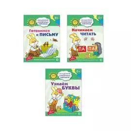 Академия солнечных зайчиков. Учимся читать и писать. 3 развивающие тетради для детей 5-6 лет (комплект из 3 книг)