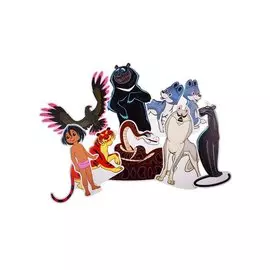 Комплект вырубных мини-плакатов. Герои сказки "Маугли" (8 видов)