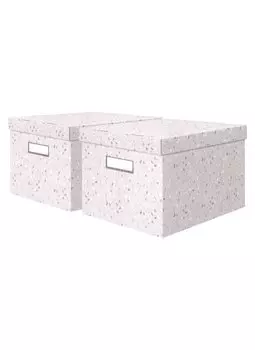 Короб L"BASIC" 20*26*35см, кашированный трехслойный гофро картон. Набор 2 шт.