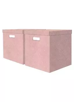 Короб XL "Pastel Shadow" 32*31*35см, кашированный трехслойный гофро картон. Набор 2 шт.