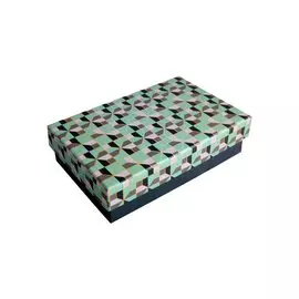 Коробка подарочная "Цветной орнамент" 18,5*11,5*5см. картон