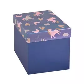 Коробка подарочная "Единорог" 14,5*14,5*14,5 см, голография, картон