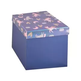 Коробка подарочная "Единорог" 17*17*17см, голография, картон