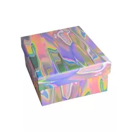 Коробка подарочная "Яркие разводы" 13*13*7,5см. Картон