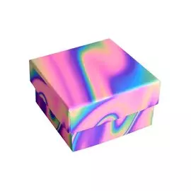 Коробка подарочная "Яркие разводы" 9*9*5,5см. картон