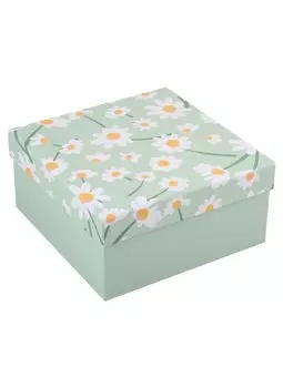 Коробка подарочная "Sharming flowers" 19*19*9,5см, картон, квадрат
