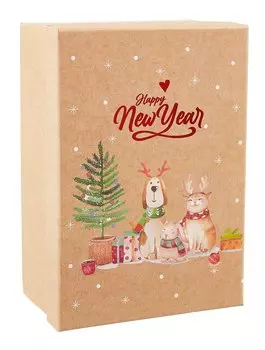Коробка подарочная "Зверушки" 21*14*8.5, НГ, картон
