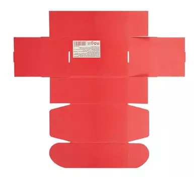 Коробка самосборная 22*18*10см красная, гофрокартон