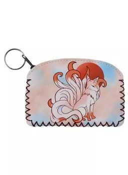 Кошелек на молнии Японская лисичка Кицунэ (9х13) (кожзам)