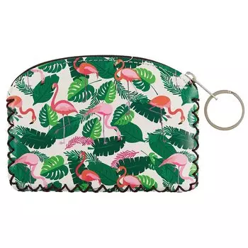 Кошелёк для мелочи «Фламинго и джунгли»