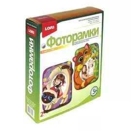 Набор для творчества LORI Барельефы, Фоторамки из гипса "Кошки-мишки" Н-065
