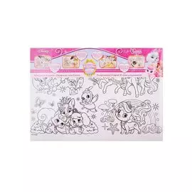 Коврик-раскраска защитный для стола Королевские питомцы Дисней