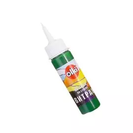 Краска акриловая по стеклу для ВИТРАЖА, Olki прозрачная, во флаконе с носиком 20 мл, 20 мл., зеленая теплая