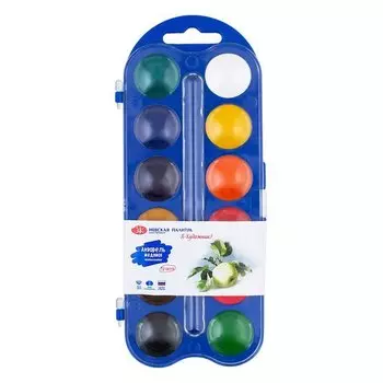 Краски акварельные 12цв "Я-Художник!", пласт.уп., ЗХК