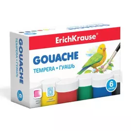 Краски гуашевые 06цв 20мл, ErichKrause