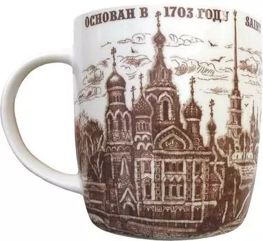 Кружка "Коллаж. СПб", фарфор, 350мл