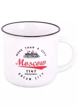 Кружка Москва Эмблема 350мл фарфор матовая прямая