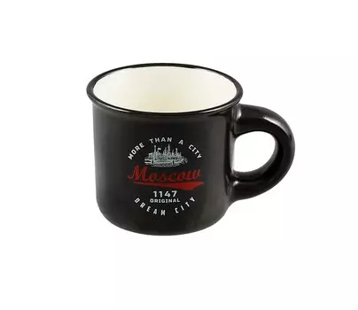 Кружка Москва. Эмблема (фарфор.мал.матовая) (черная) (065-9-M-19-27-BL)