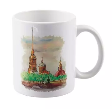 Кружка СПб Акварель Петропавловская крепость (керамика) (330мл)