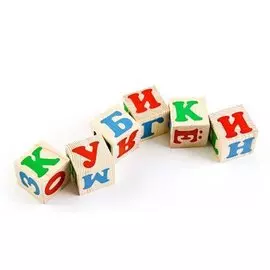 Кубики, Томик, "Алфавит русский", 12 шт,, деревянные