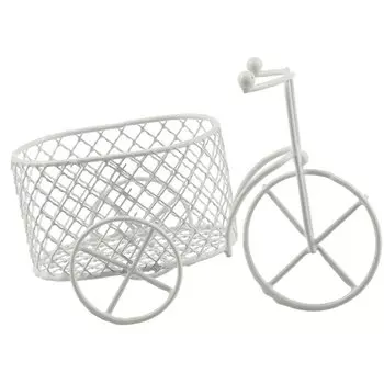 Кукольные аксес. из металла Велосипед с корзиной (11001705) (8х9,5) (белый) (2 вида) (