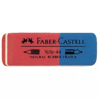 Ластик "latex-free", скошенный, комбинированный, синтетический каучук, 56*20*7мм, Faber-Castell