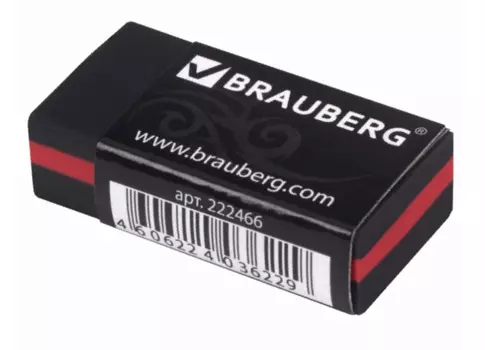 Ластик "BlackJack", 40*20*11мм, черный, прямоугольный, карт.держатель, BRAUBERG