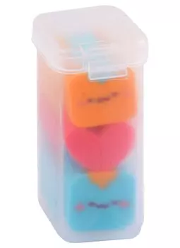 Ластики 03шт "Милота", ПВХ-бокс