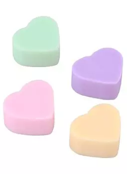 Ластики 04шт "Сердца", подвес