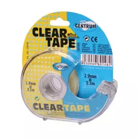 Лента клейкая 19мм*33м прозр.,в диспенсере, CENTRUM