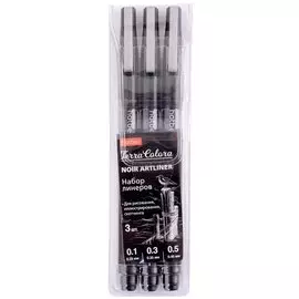 Линеры Hatber "Terra Colora" черные, 3 штуки