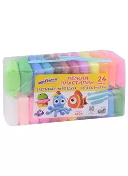 Лёгкий пластилин "Юнландия" 24 цвета + 3 стека
