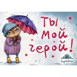 Магнитная открытка. Совы. Ты мой герой