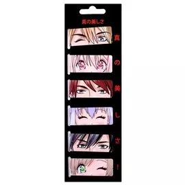 Магнитные закладки Аниме Лица (цветные) (6шт)