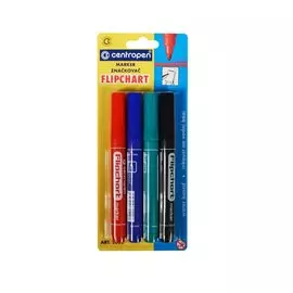 Маркеры для досок Centropen, Flipchart, 4 цвета 2,5 мм