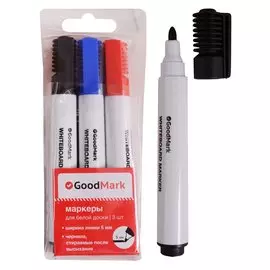 Маркеры для досок GoodMark, черный, синий, красный 5 мм
