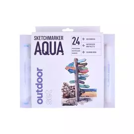 Маркеры акварельные 24цв Aqua Pro Outdoor Set , к/к, Sketchmarker