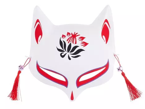Маска Японская лисичка Кицунэ с узором (23х23) (пластик) (12-BaoZun-M12)
