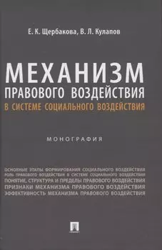 Механизм правового воздействия в системе социального воздействия. Монография