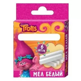 Мел, Centrum, белый, 6шт, Тролли