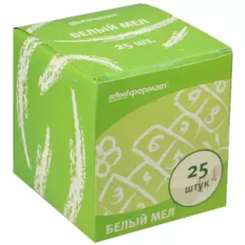 Мелки белые, 25 шт.
