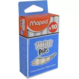 Мелки белые круглые, 10 шт., Maped