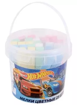 Мелки цветные 05цв 25шт "Hot Wheels" пласт.ведерко, CENTRUM