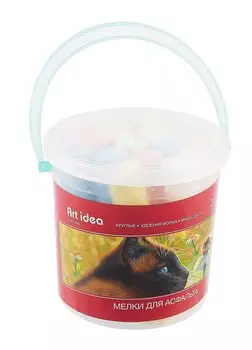 Мелки цветные 06цв 16шт асфальтные, ведерко, CENTRUM