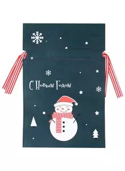 Мешок 30*20см подарочный "Снеговик" Новый год