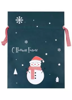 Мешок 40*30см подарочный "Снеговик" Новый год