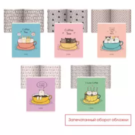 Милашки в чашке ТЕТРАДИ А5 (*скрепка) 48Л. Обложка: high-class